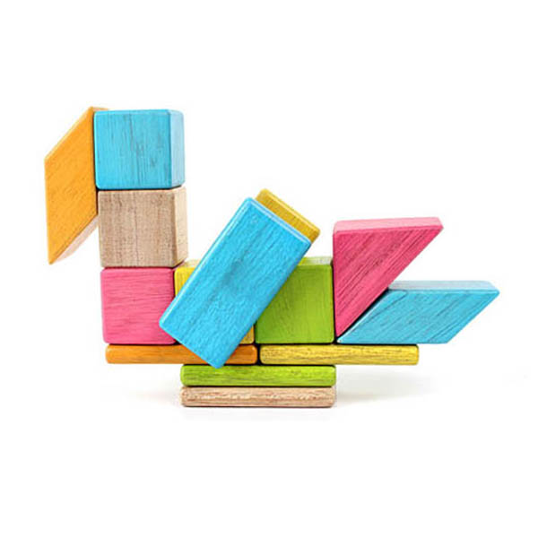 Wooden Magnetic Building Blocks - 14 Pieces-image