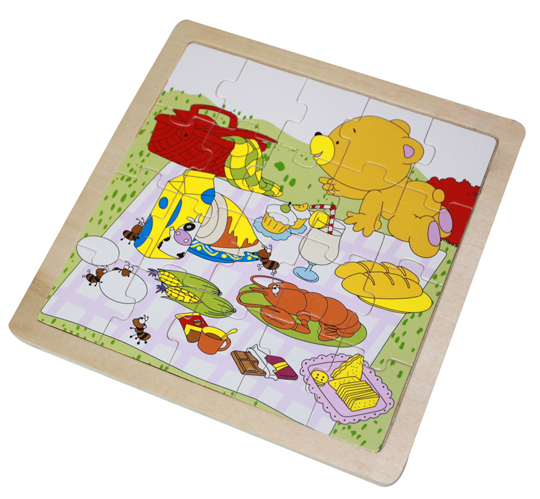 Wooden Puzzle Toy,Picnic with Bear-image