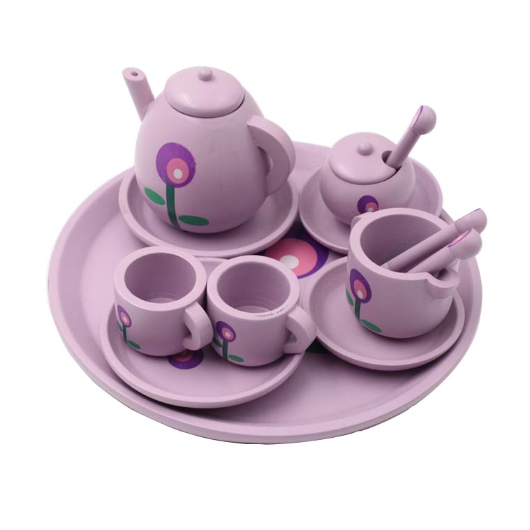 Wooden Toys Pretend Play Tea Set - Purple-image
