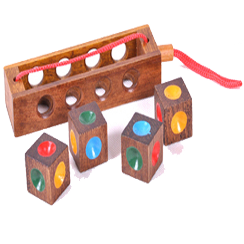 Wooden logarithmic chess brain teaser game - make u crazy now-image