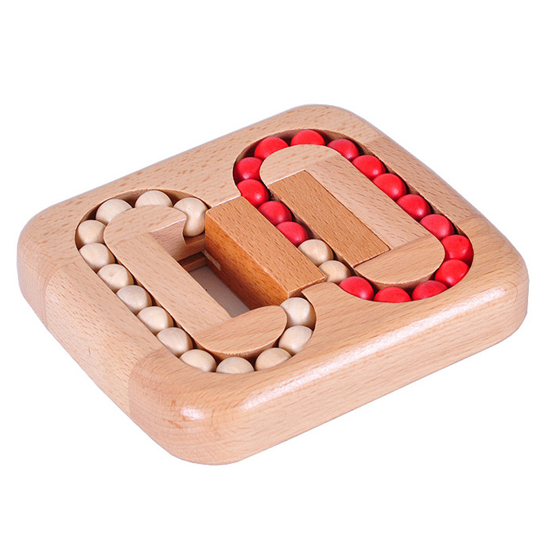 Wooden flat ball game - brain teaser toy-image